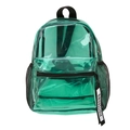 Transparenter grüner PVC Rucksack mit schwarzen Trägern und Netz-Seitentasche im modischen Design - Grün