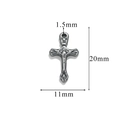 Vintage stainless steel cross pendant with sunburst texture and retro matte finish - Style Z2305S51/Silver Metal