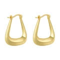 Chic hollow trapezoid C-shaped gold plated hoop earrings with high polish finish - VE979 Gold Trapezoid