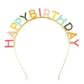 Cerchietto dorato per compleanno con lettere colorate HAPPY BIRTHDAY per decorazione - Stile HAPPY BIRTHDAY (FG210)