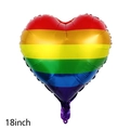 18-inch rainbow striped heart-shaped foil balloon for Valentine's party decoration - 18 Inch Horizontal Striped Heart