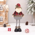 Bambola Babbo Natale in piedi con vestiti a quadri rossi e lunghe gambe telescopiche - Babbo Natale a Quadri / Retraibile Piccolo / 58cm
