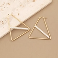 Large gold geometric triangle earrings with crystal inlay and minimalist metal finish - Large Triangle Shape (6#)