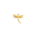 Golden dragonfly pendant charm in polished stainless steel for jewelry making - Long Wing Dragonfly / Gold