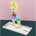 Educational 3D wooden giraffe puzzle with colorful numbered blocks for kids - Giraffe