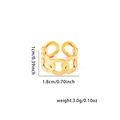 Gold braided stainless steel open ring with interlocking chain design and dimensions info - Chain Style (#0263)