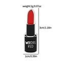 Black lipstick enamel pin badge with red tip and product dimensions for makeup lovers - Text Lipstick Style (XZ2460-7)