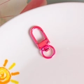 Pink metallic swivel lobster clasp for DIY jewelry and keychain making accessories - Rose Red Iridescent