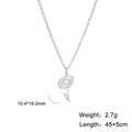 Detail view of silver daisy pendant showing size 10.4x19.2mm and 45+5cm chain length - Daisy (10.4*19.2mm) / Steel Color Daisy