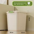 Airtight 9kg pet food storage container in beige and green with a measuring scoop - 9kg / No Wheels