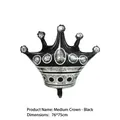 Medium size black crown aluminum foil balloon for birthday party decor 76x75cm - Medium Black Crown