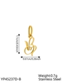 Golden stainless steel letter B pendant charm for DIY necklaces, 1.1cm height - Geometric Heart-B