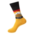 Berlin landmark crew socks featuring German flag colors and Brandenburg Gate pattern - 1201-Berlin