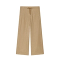Casual khaki high waist wide-leg trousers with drawstring and side pockets in a flat lay view - XS / Khaki Pants