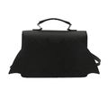 Gothic bat wing crossbody bag in black PU leather with a minimalist top handle design - Black