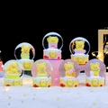 Collection of seven flocked bear crystal balls with strawberry and biscuit resin bases - Full Set / Top Bear Crystal Ball