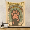 Detail view of Pawmistry cat tapestry hanging in a cozy home decor setting - 73X95CM / Pawmistry - Brushed Fabric