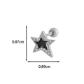 Star-shaped cartilage earring in silver finish with black center and clear zircon inlay - Black Star Rhinestone Style (5#) / Silver