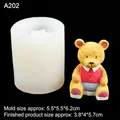 3D sitting bear silicone mold for candles and plaster crafts, 5.5x5.5x6.2cm size - Transparent A202 (Large Sitting Bear) / Clear