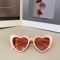 Kinder Sonnenbrille in Herzform, hellrosa Rahmen mit orangefarbenen UV 400 Gläsern - Rosa