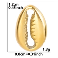 Detalle de colgante de concha dorada con medidas 1,2 cm de alto y 0,8 cm de ancho - Colgante / Dorado