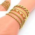 Juego de 5 pulseras de acero inoxidable chapado en oro de 18K con eslabones cubanos y serpiente - Cadena NK (Cierre OT) Dorado