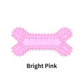 Dettaglio del giocattolo rosa a forma di osso per cani con punte massaggianti per denti - M / Fucsia