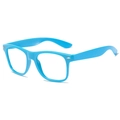 Sky blue Wellington style glasses frame with silver rivets and polished resin finish - Sky Blue