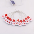 LED Santa Claus iron lantern string with red white felt charms and battery box - Christmas Hat Style
