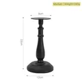 Nordic black matte iron candlestick holder medium size 23cm height for home decor - Black-Medium