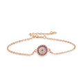 Elegante bracciale in argento S925 oro rosa con pietre viola e cristalli brillanti - Argento 925 / Braccialetto Placcato Oro Rosa