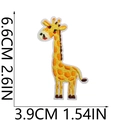 Detailed view of giraffe embroidery patch showing exact dimensions 6.6cm by 3.9cm - Giraffe Style