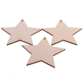 Three wooden star ornaments for Christmas tree decoration with natural finish - Pentagram