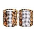 Braccialetti di Halloween impilabili in perline Heishi arancioni e nere con scritte BOO e SPOOKY - Set di Lettere Arancione Nero