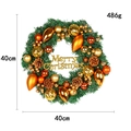 Ghirlanda natalizia con decorazioni dorate pigne e scritta Merry Christmas da 40cm - J1-8 Stile di Sfera a Goccia d'Acqua con Pigna