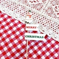 Close-up of wooden Christmas cake topper featuring snowman and Merry Christmas banner - Snowman 2 Toppers (5Pcs)