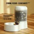 Cloud white gravity pet feeder 2100ML with top-fill design and washable parts - 2100ML Feeder / Cloud White