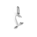 Polished silver stainless steel heart-shaped letter L pendant with mirror finish - Letter S / Silver
