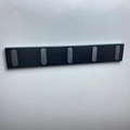 Foldable wall-mounted hook rack with black base and five silver retractable hooks - 5 Hooks / Gray