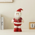 Cute retractable Santa Claus plush doll with red knitted hat and golden snowflake sequins - Short-Legged Santa Claus (Approx. 45cm)