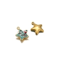 Star-shaped golden pendant featuring colorful rhinestones for DIY jewelry making - 13mm/5pcs per pack / 13mm Gold Star-Mixed Colors