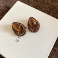 Vintage leopard print tiger eye drop earrings with silver pins for a retro luxury look - 34# Leopard Waterdrop Style (34# Silver Earring Post - Coffee)