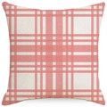 Square linen pillowcase with classic pink and white gingham floral pattern for sofa - 18x18 Inch / Pink and White Gingham (LYD395-2)