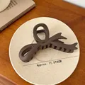 Matte dark brown bow-shaped hair claw clip for thick hair, size approx. 11.5x4cm - 11.5cm x 4cm / Dark Coffee