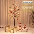 Árbol de Navidad luminoso de 1,5m con 36 bolas, muñecos de nieve y cajas con LED - Juego Completo (Con Muñeco de Nieve/Caja de Regalo) / Juego de Árbol de Luces de Colores de 1,5m
