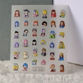 Adesivi per unghie 5D con Monna Lisa cartoon e motivi di dipinti classici ad olio - Serie di Dipinti a Olio Cartone Animato (TS-241)