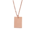 Minimalistische roségoldene Edelstahl Halskette mit rechteckigem Anhänger und O-Kette - Roségold (1.5mm 45+5cm Langer Anhänger)