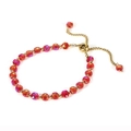 Bracciale impermeabile in acciaio inossidabile placcato oro 18K con cristalli rossi - Rosso