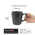 Deep grey ceramic mug with vertical relief texture and 500ml capacity for daily use - 500ml / A Grade / Black