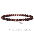 Red and black spotted natural stone 4mm beaded bracelet with 19cm elastic circle length - 4mm Mahogany Obsidian
